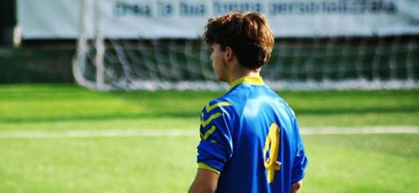 Federico Gai, difensore del Chieri, in un&#039;immagine dell&#039;anno scorso con la maglia del Borgaro