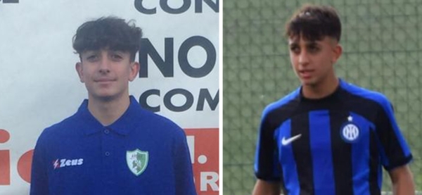 Giovanni D&#039;Agostino con le maglie di Arona e Inter