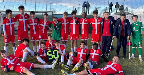 La festa del Cuneo Olmo per la vittoria sull'Albese