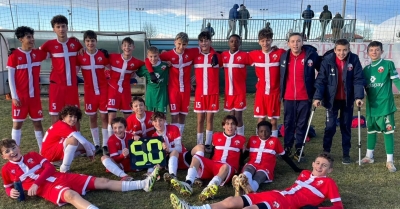 La festa del Cuneo Olmo per la vittoria sull'Albese