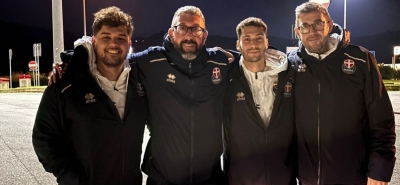 Ferrandino, Zucco, Nigro e Zani - Staff di Novara U17 e U15 insieme dopo una gran giornata